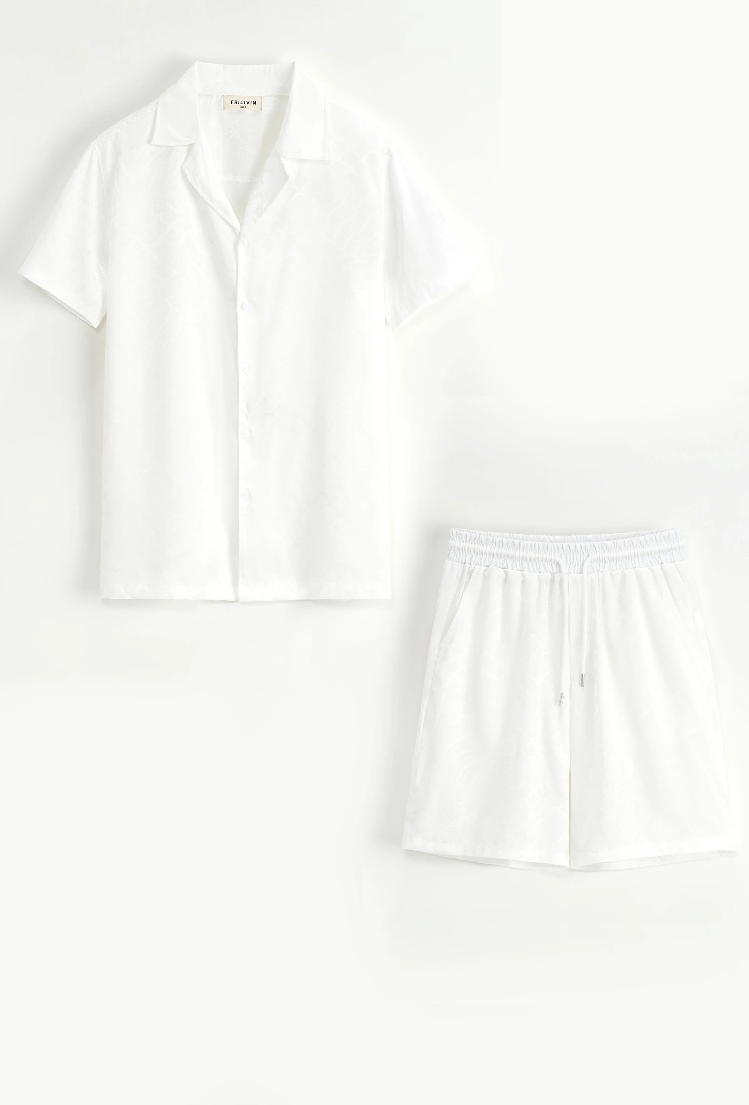 Set van effen shirt en korte broek met patroon - Afbeelding 8