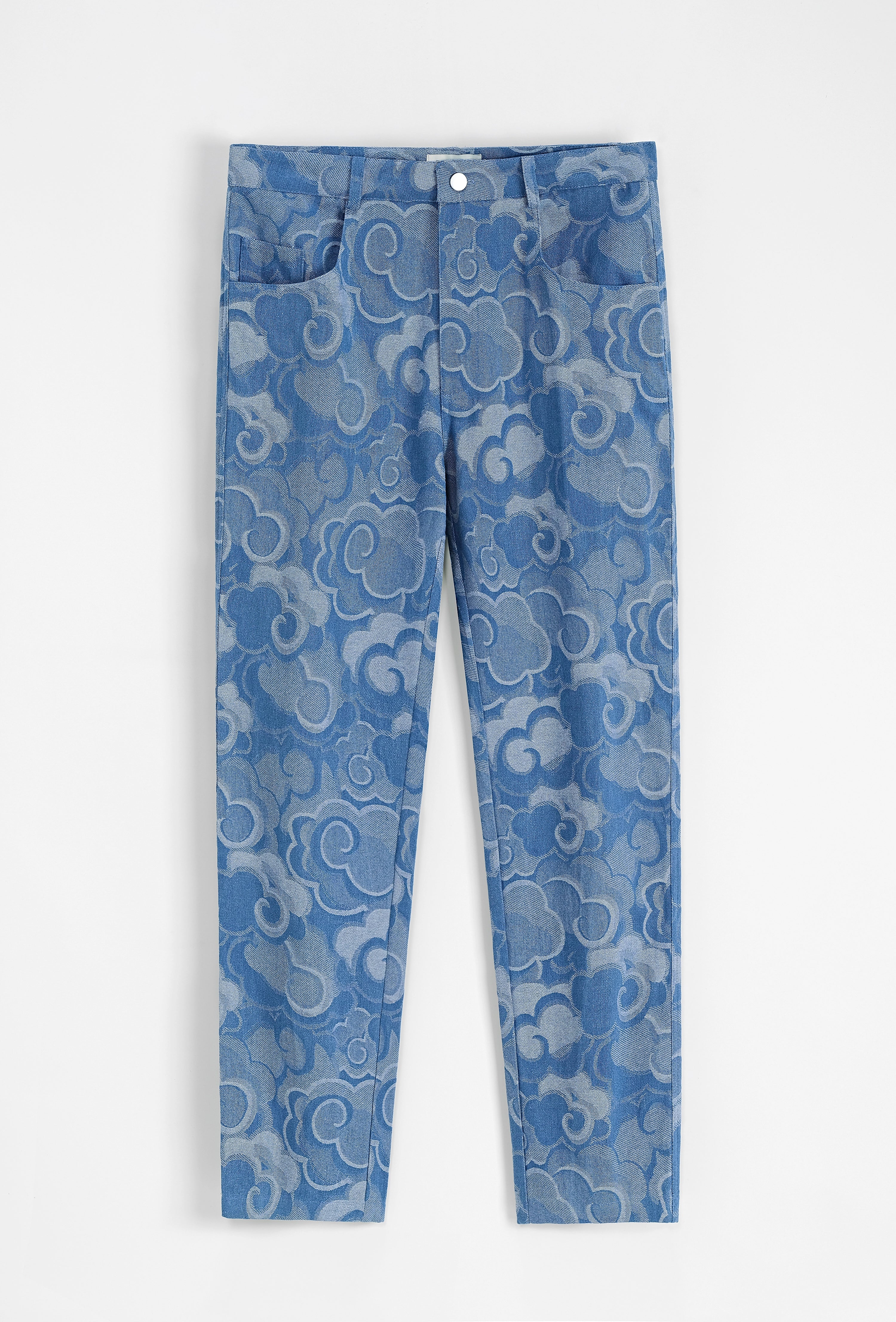 Set van denim jasje en broek met bloemenmotief - Afbeelding 4