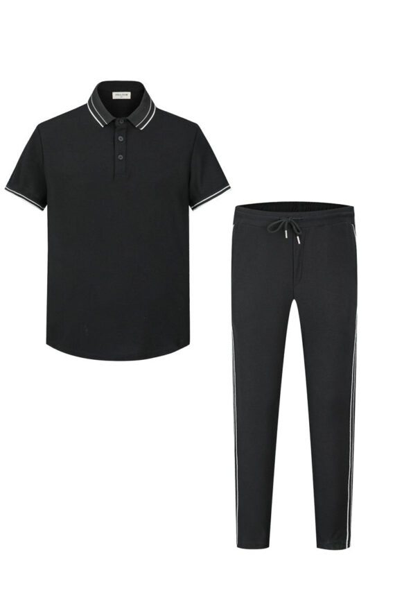 Ensemble uni polo manches courtes pantalon - Frilivin