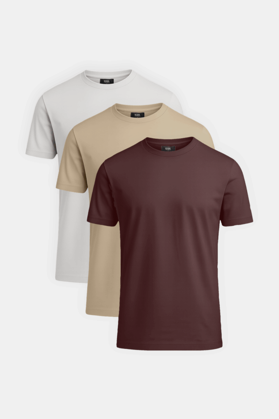 LUXE T-SHIRT 3-PACK - NEUTRALE MIX