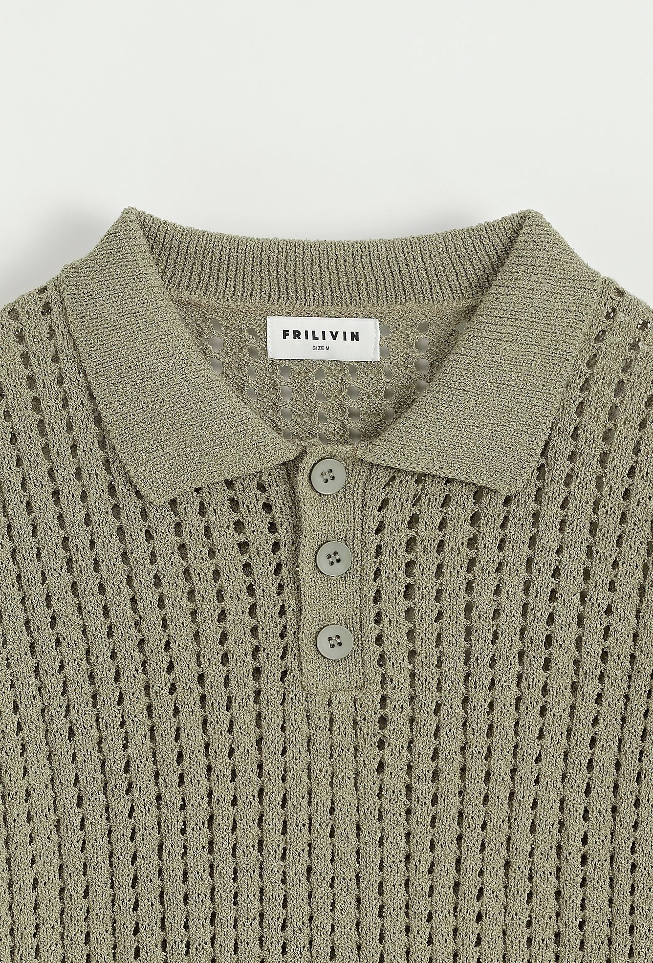 Effen poloshirt met korte mouwen en gaten - Afbeelding 2