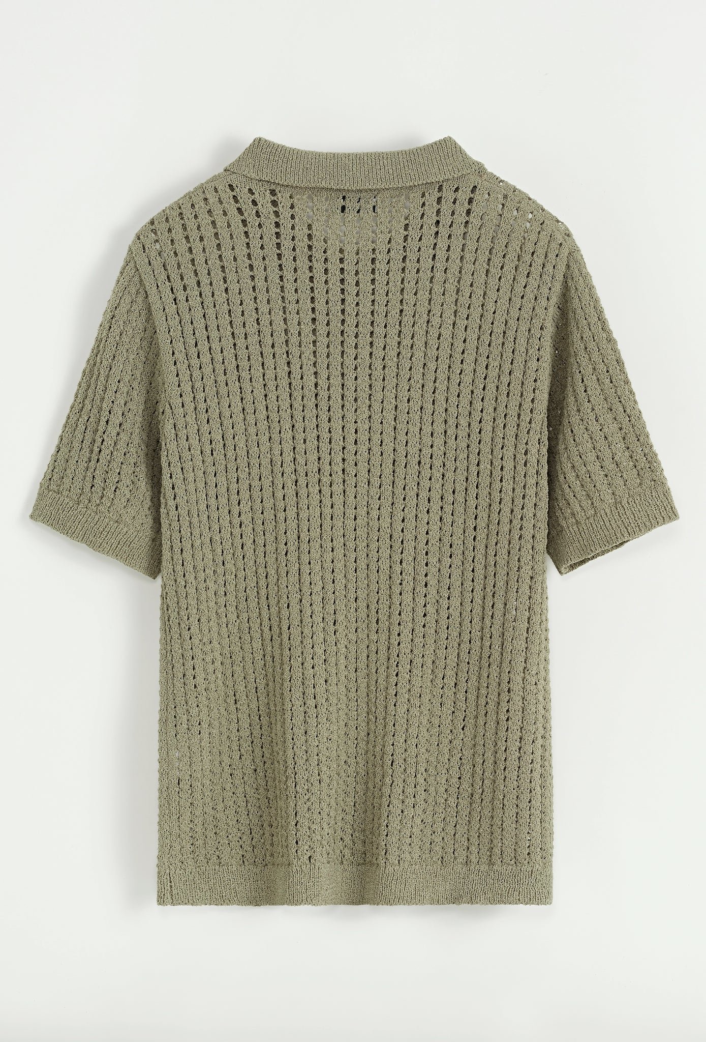 Effen poloshirt met korte mouwen en gaten - Afbeelding 3