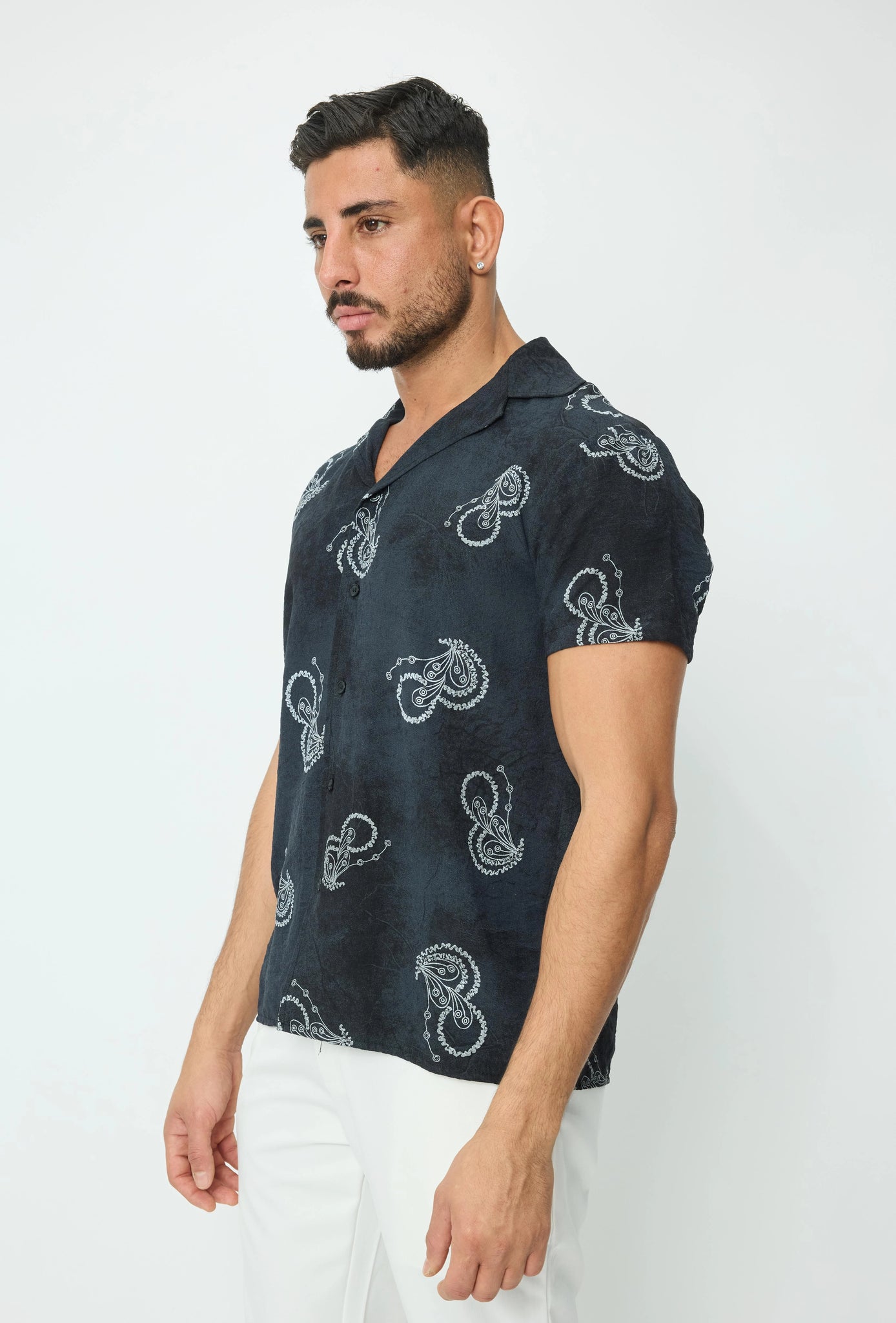 Trendy overhemd met korte mouwen en linnenmotief - Afbeelding 4