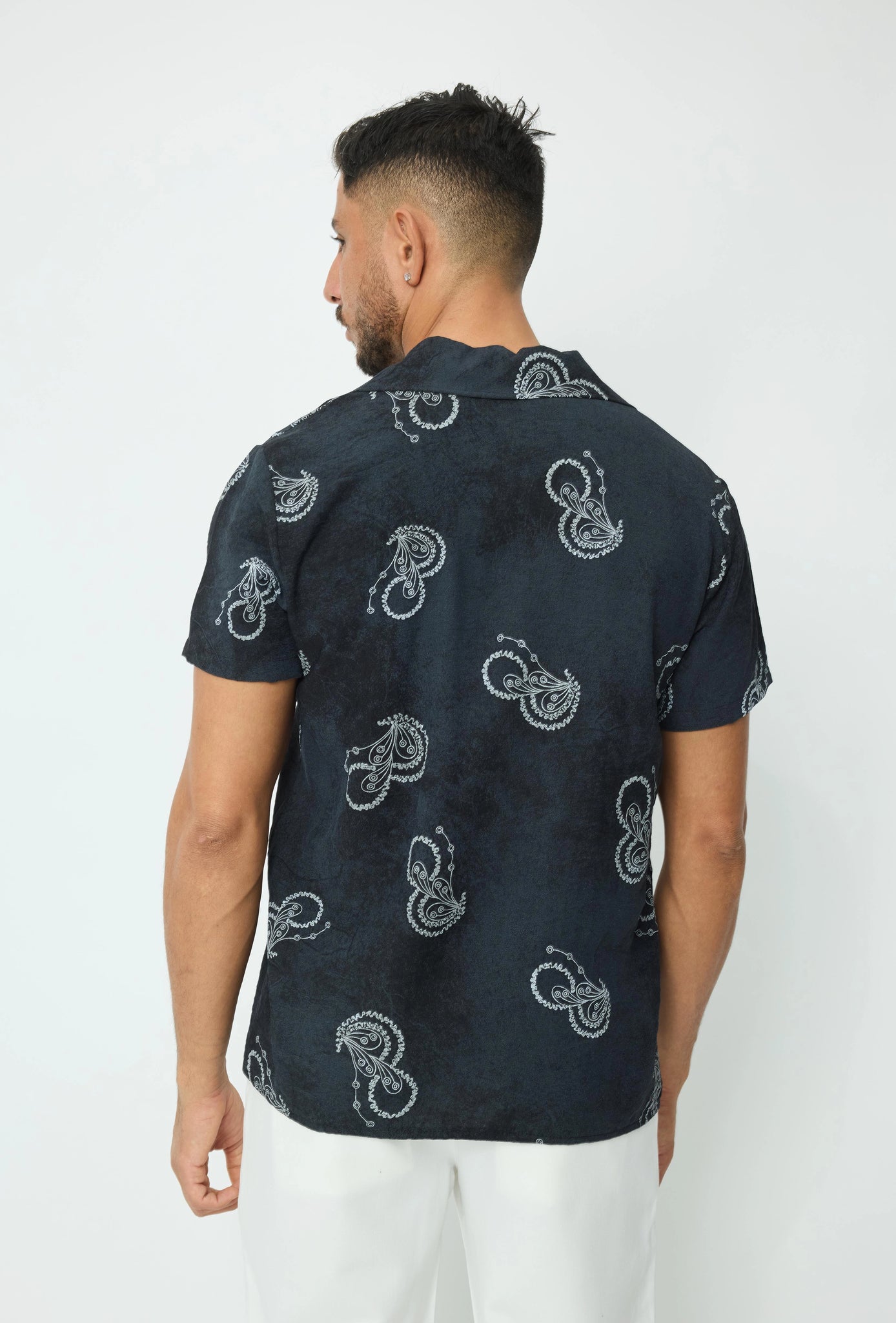 Trendy overhemd met korte mouwen en linnenmotief - Afbeelding 3
