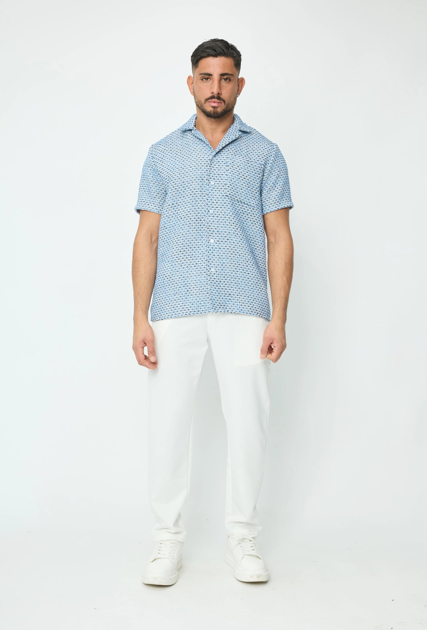 Chemise effet broderie avec des motifs carreaux - Afbeelding 5
