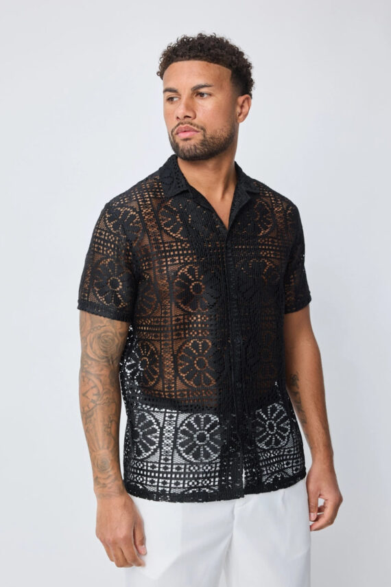 Doorschijnend kanten shirt