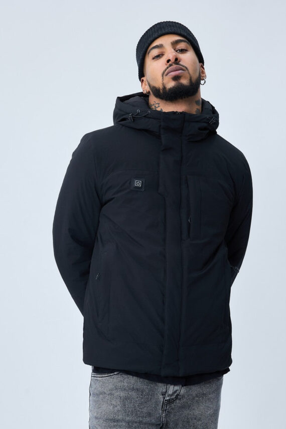Korte verwarmde parka jas