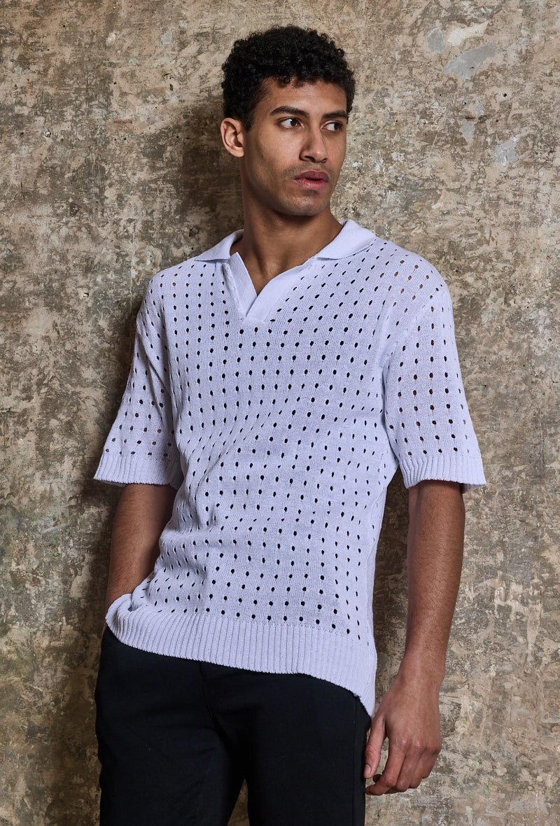 Poloshirt met korte mouwen en gaten - Afbeelding 4
