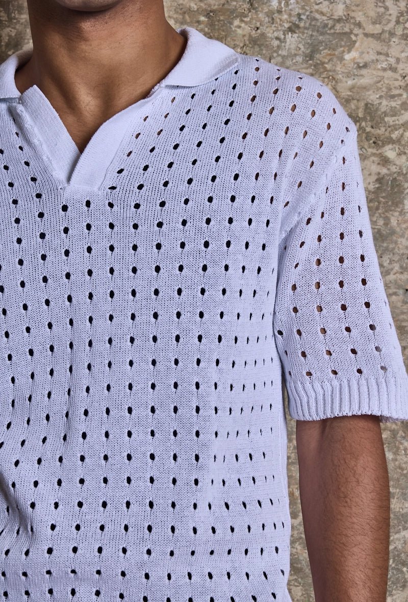 Poloshirt met korte mouwen en gaten - Afbeelding 5