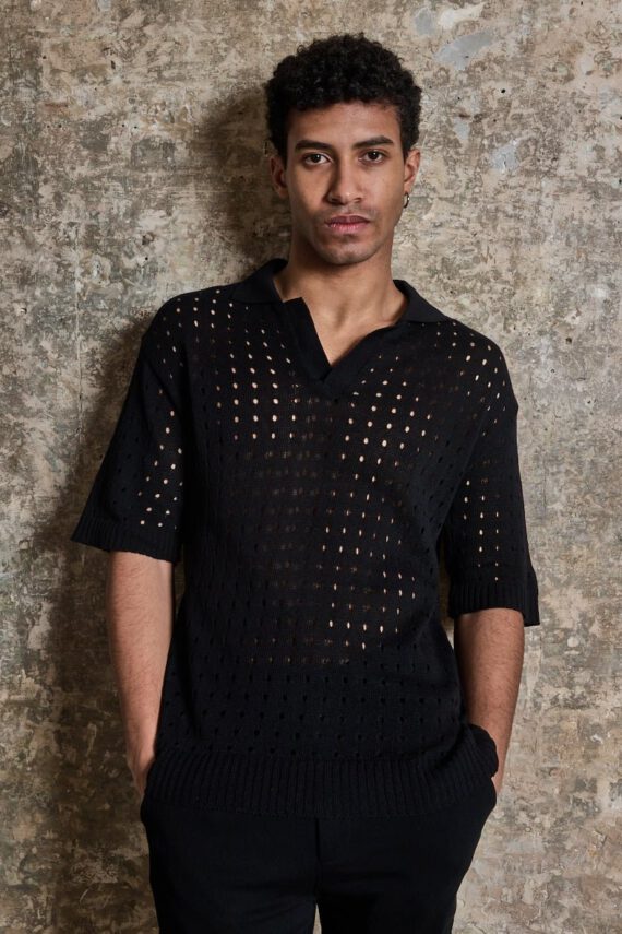Poloshirt met korte mouwen en gaten