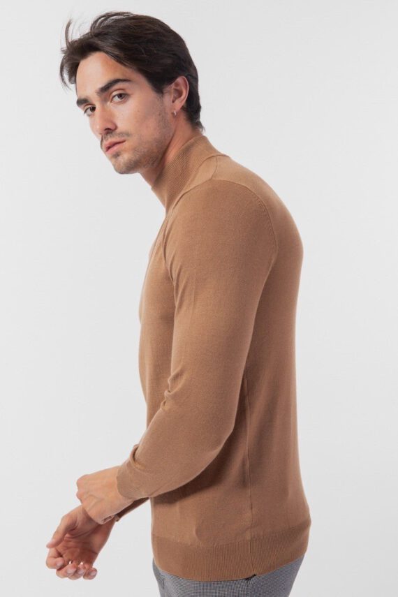 Plain funnel neck sweater