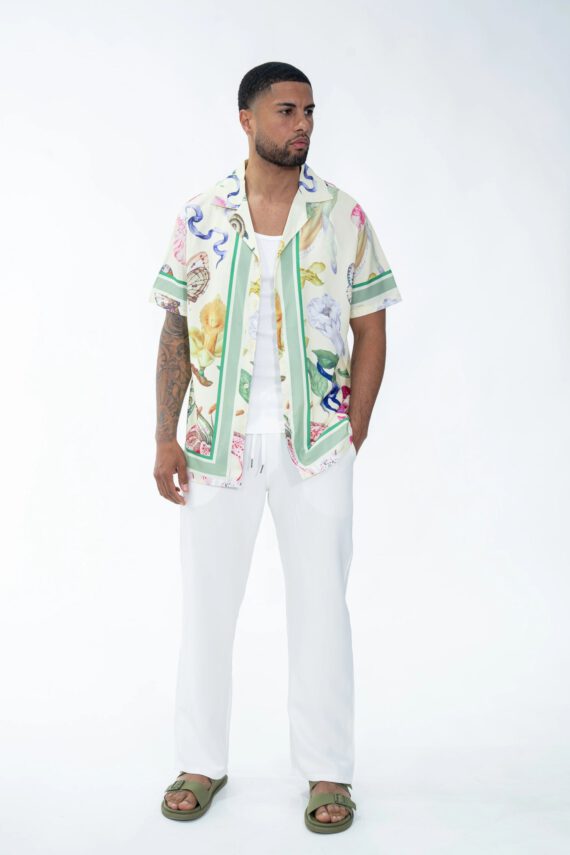 Shirt met bloemen- en faunamotief