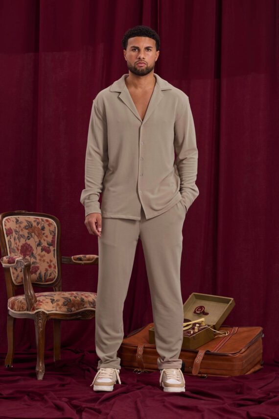 Ensemble chemise pantalon uni oversize