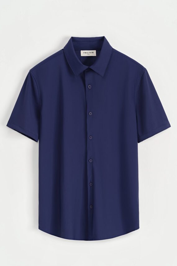 Effen poloshirt met korte mouwen en open kraag