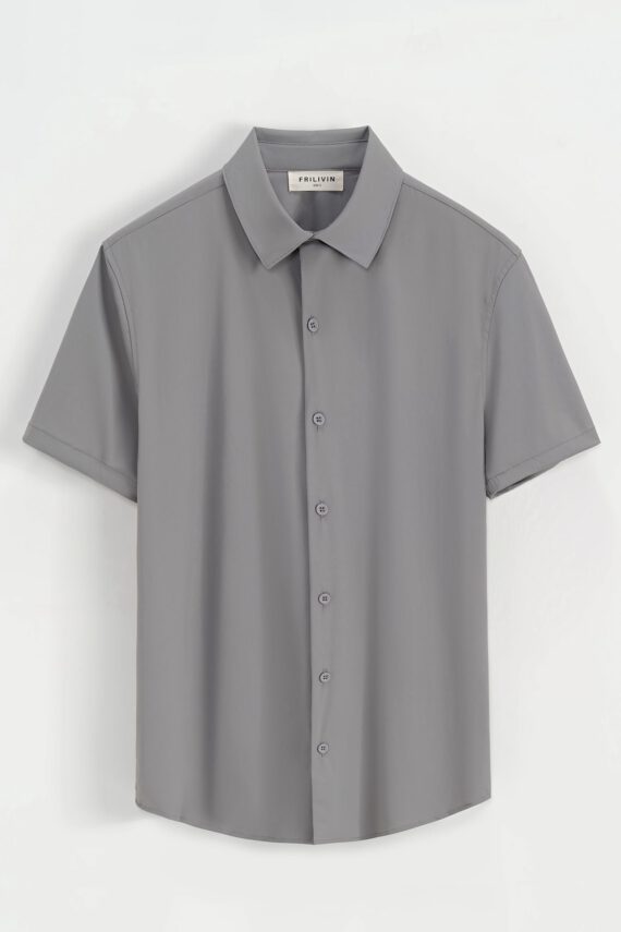Effen poloshirt met korte mouwen en open kraag