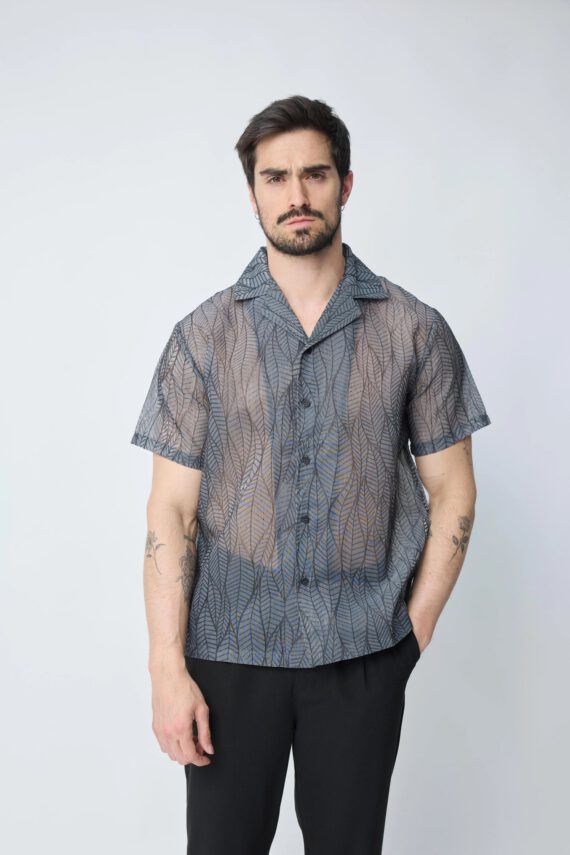 Doorschijnend shirt met korte mouwen