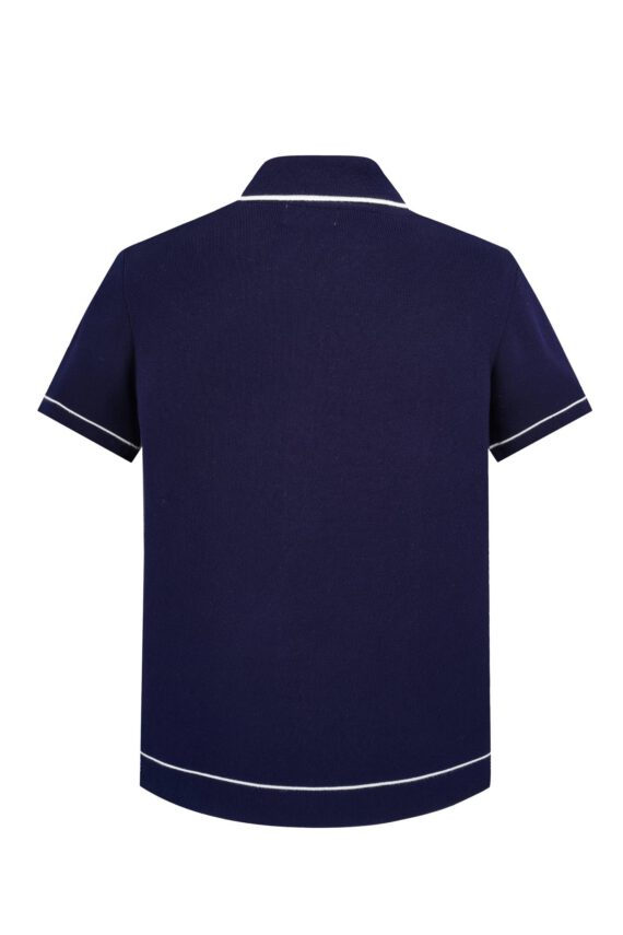Poloshirt met knopen en contrasterende kraag