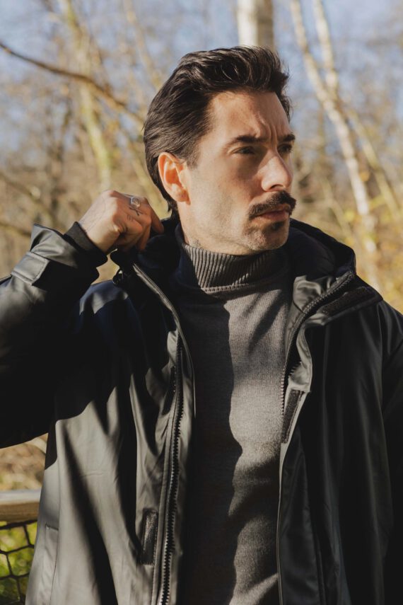 Middellange parka met capuchon