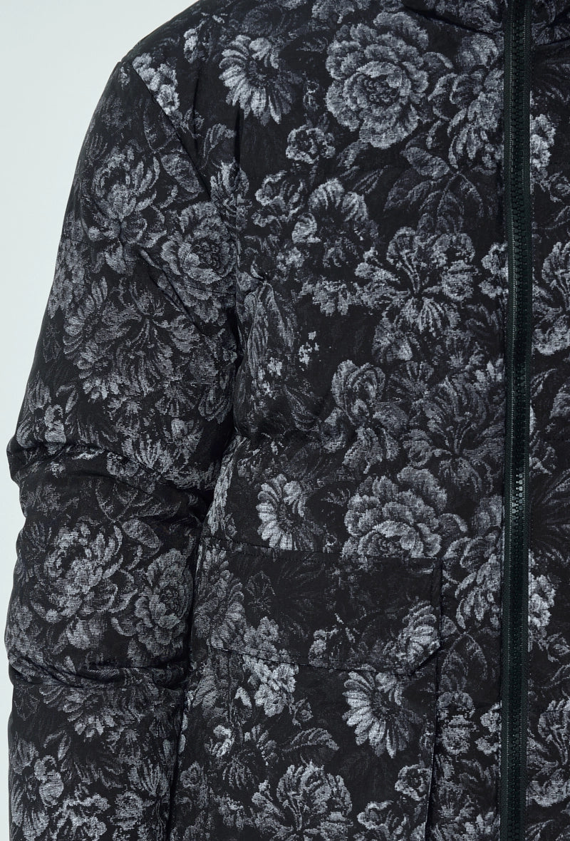 Gewatteerd jack met bloemenprint