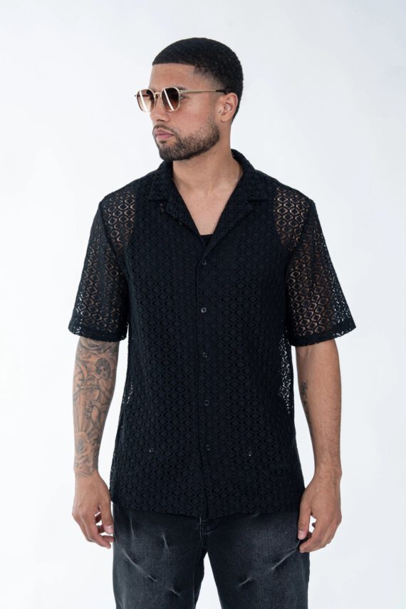 Klassiek getextureerd kanten shirt