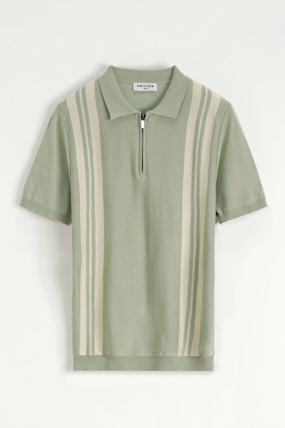 Gestreept poloshirt aan de zijkant