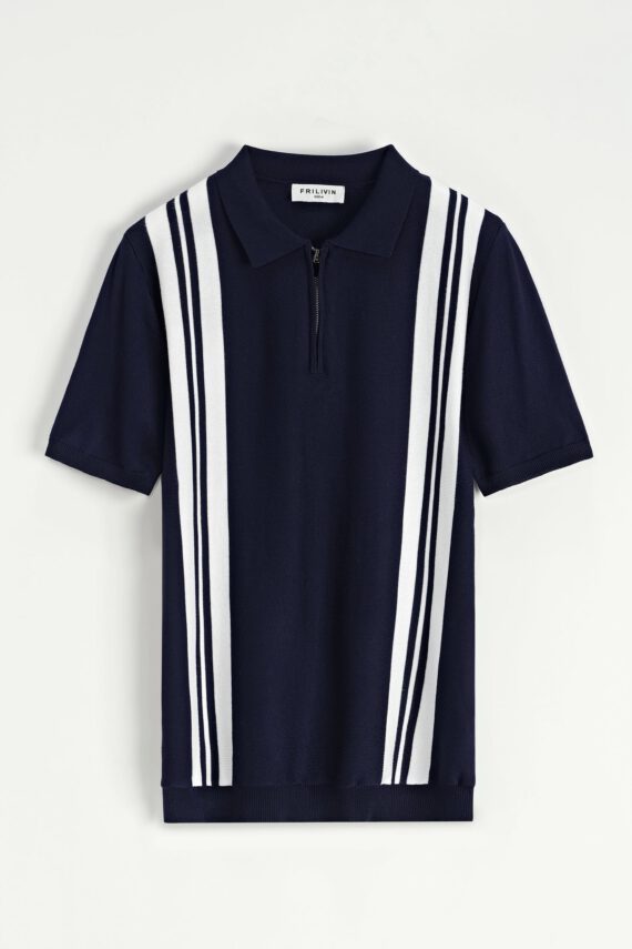 Gestreept poloshirt aan de zijkant