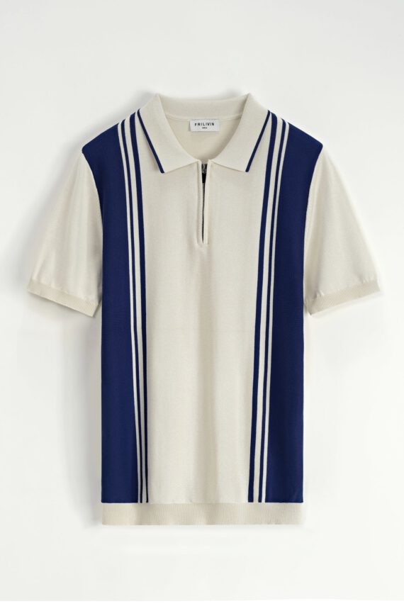 Gestreept poloshirt aan de zijkant