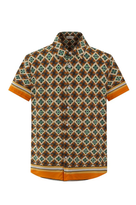 Vrijetijdsshirt met mozaïekprint