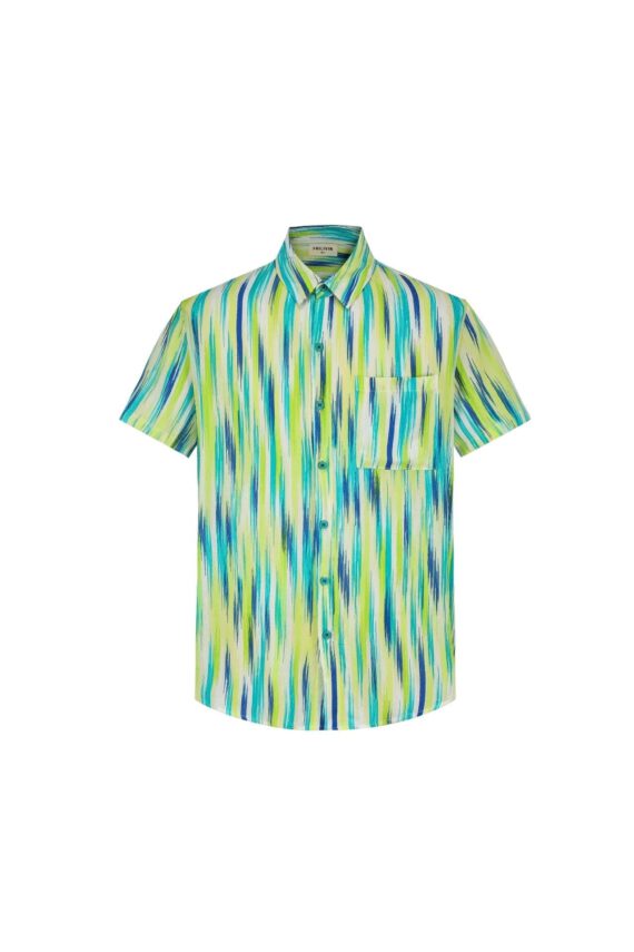 Casual abstract print overhemd