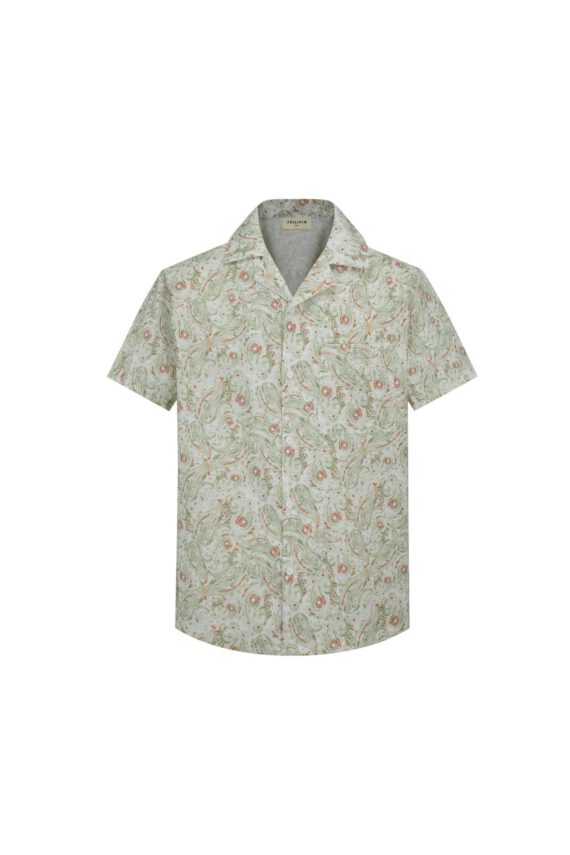 Casual linnen paisley-print overhemd