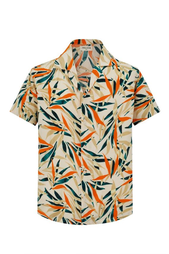 Loungeshirt met bladprint