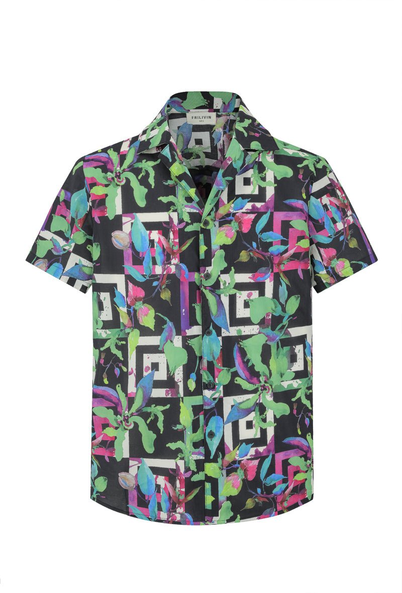 Kort mouwen shirt met abstracte patronen - Afbeelding 2
