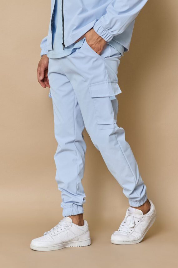 Trendy effen cargo joggingbroek