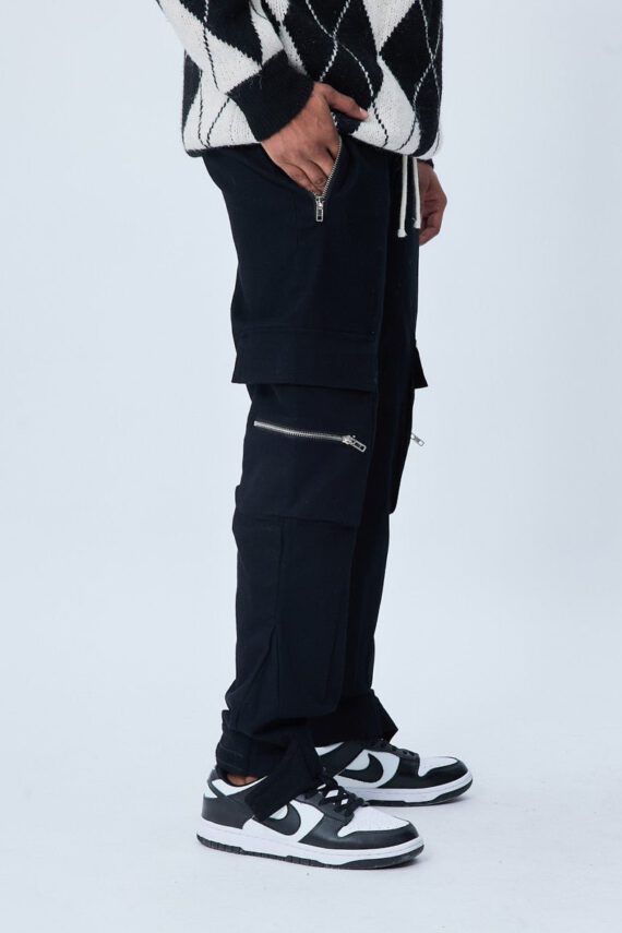 Jogger cargobroek met ritsdetail