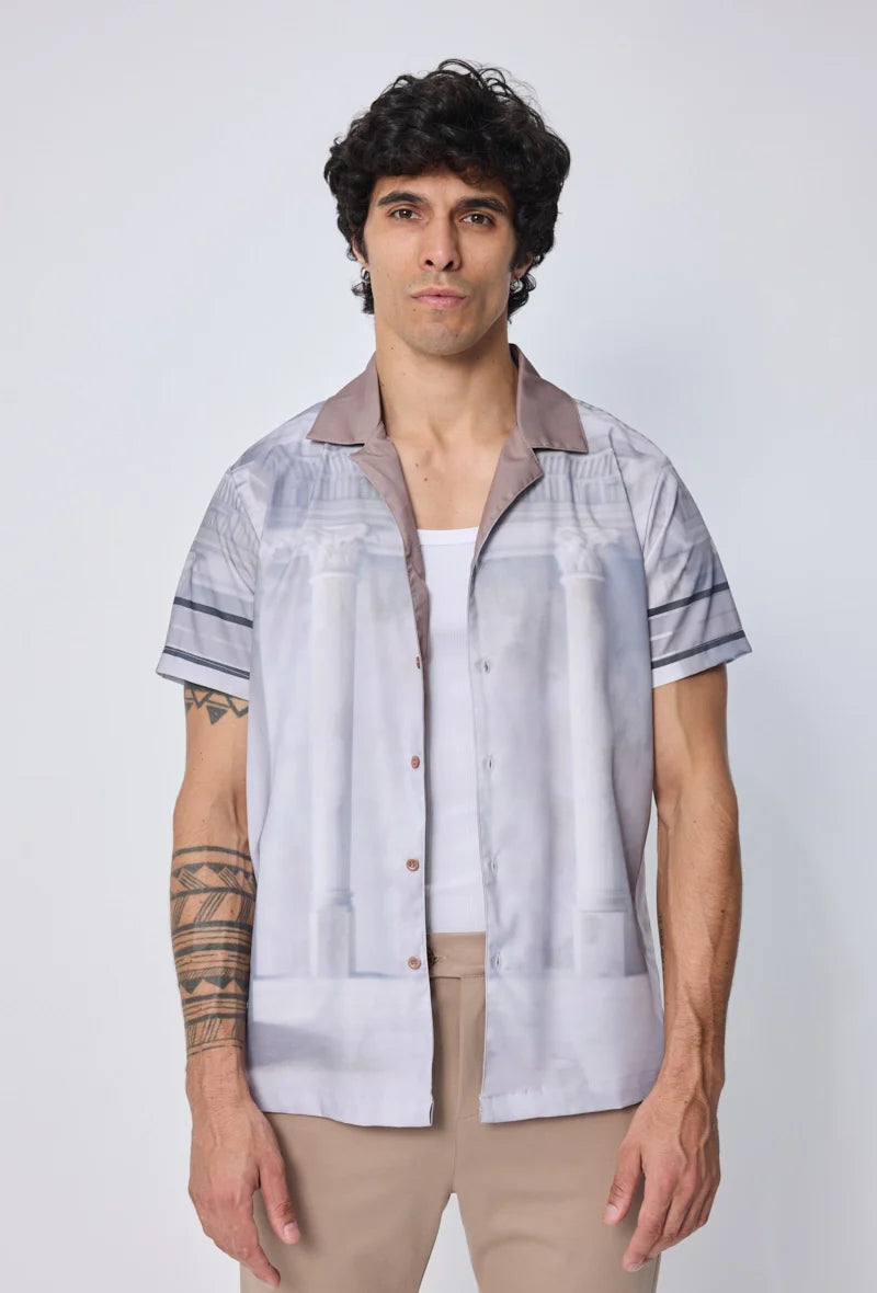 Shirt met korte mouwen en patroon