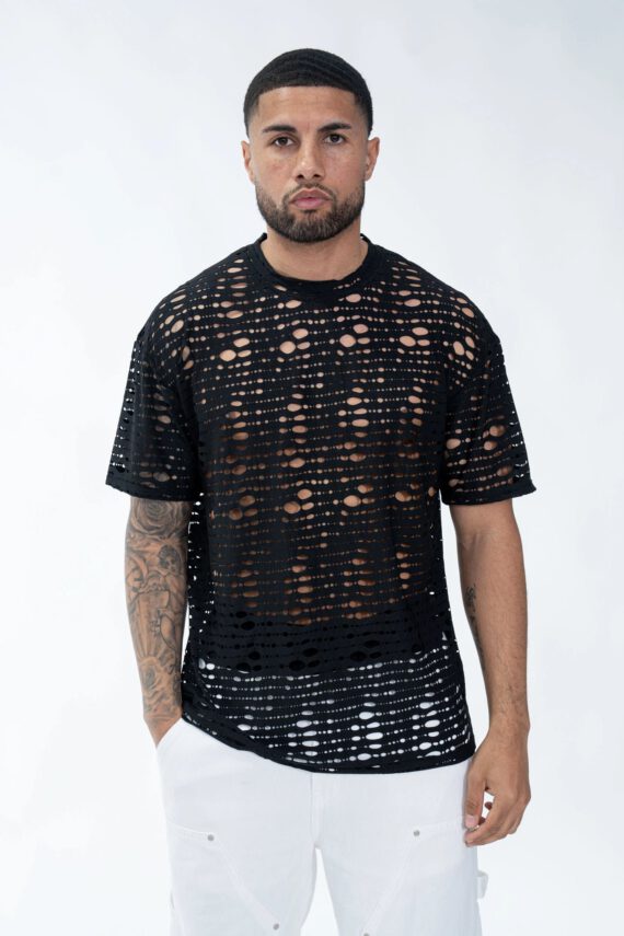 Effen, uitgehold T-shirt