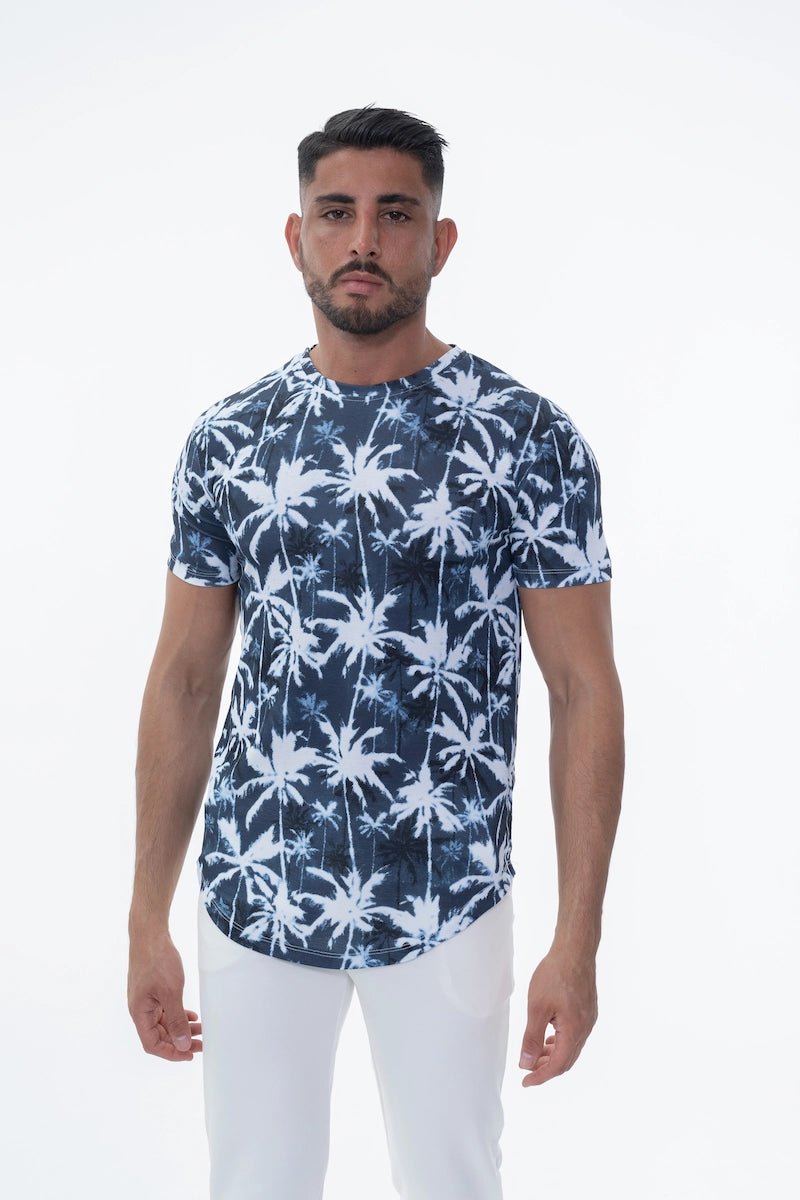 T-shirt met korte mouwen en palmboompatronen - Afbeelding 5
