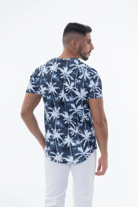 T-shirt met korte mouwen en palmboompatronen