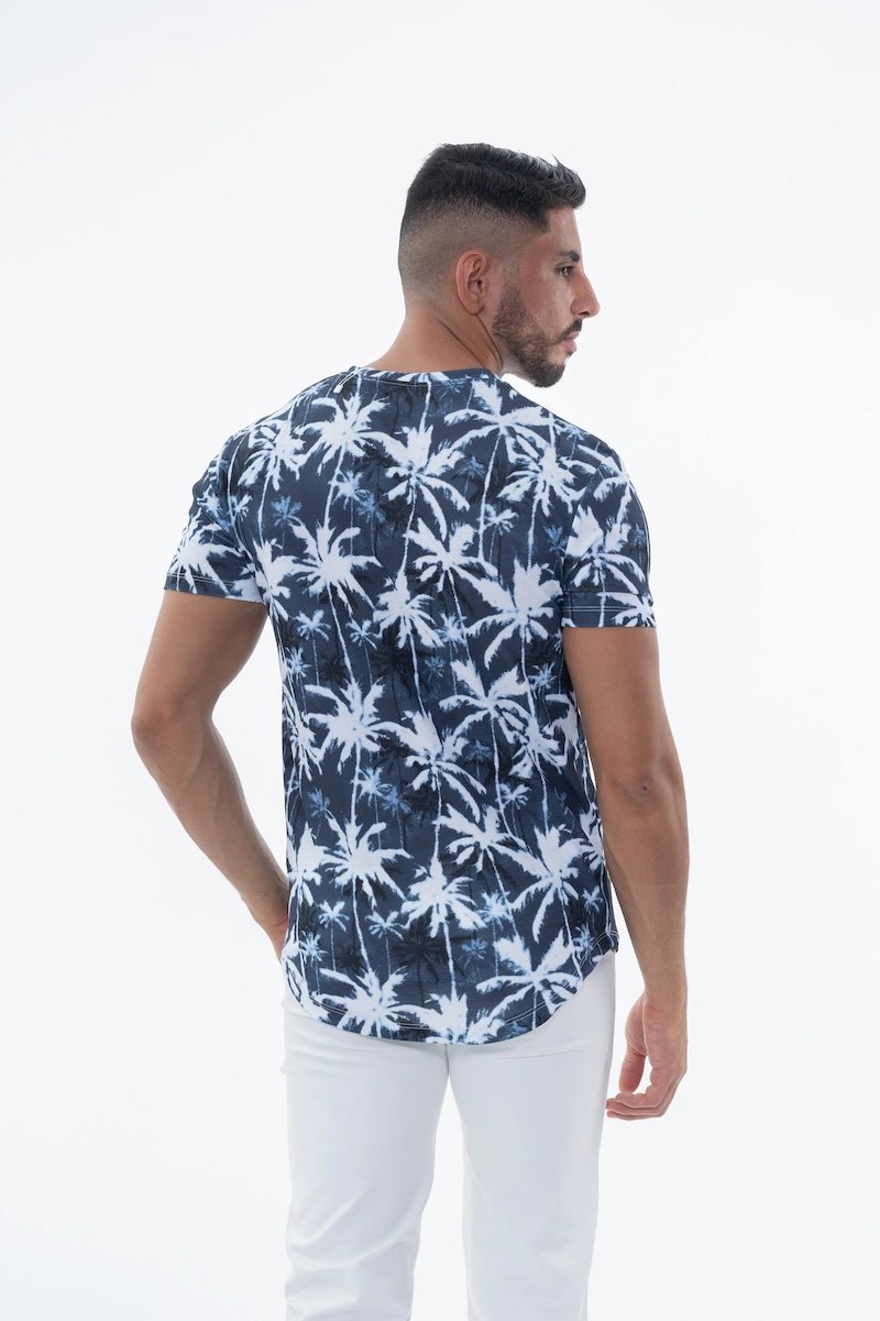 T-shirt met korte mouwen en palmboompatronen - Afbeelding 7