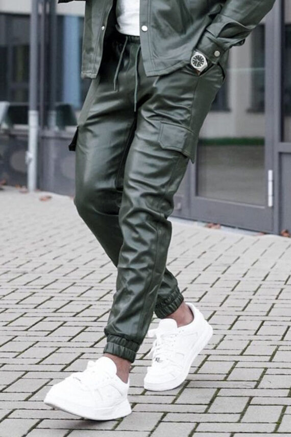 Joggingbroek van imitatieleer