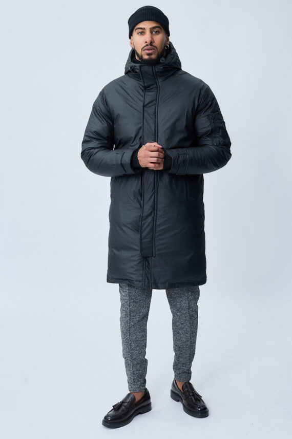 Middellange parka met capuchon