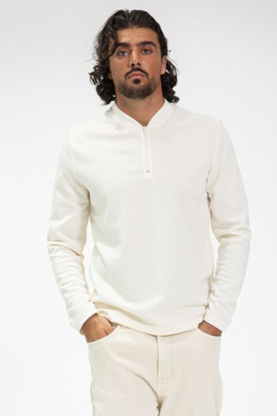 Effen poloshirt met lange mouwen