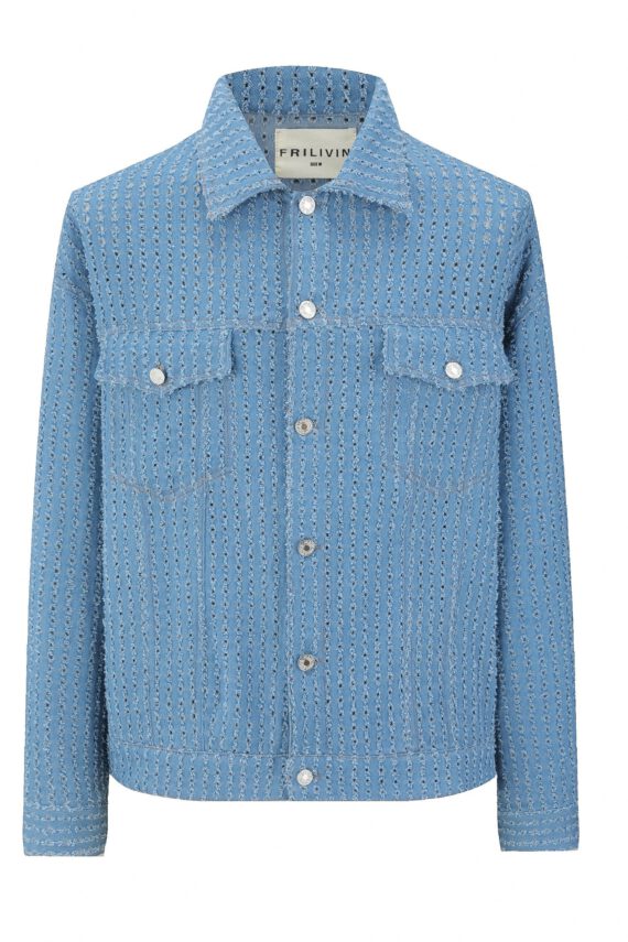 Gescheurd denim-effect jasje