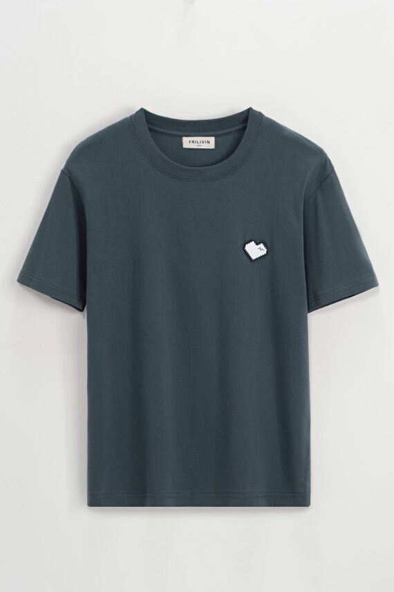 Effen T-shirt met hartjes