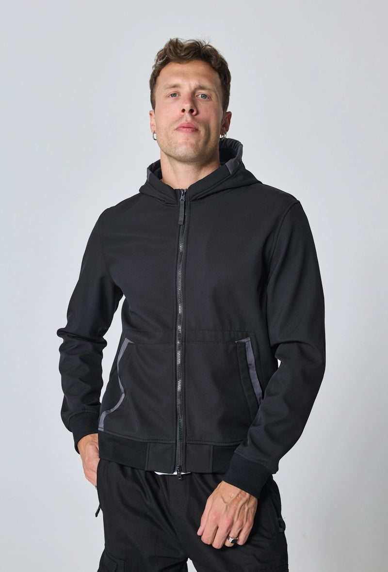 Kort effen jasje met fleece capuchon - Afbeelding 5