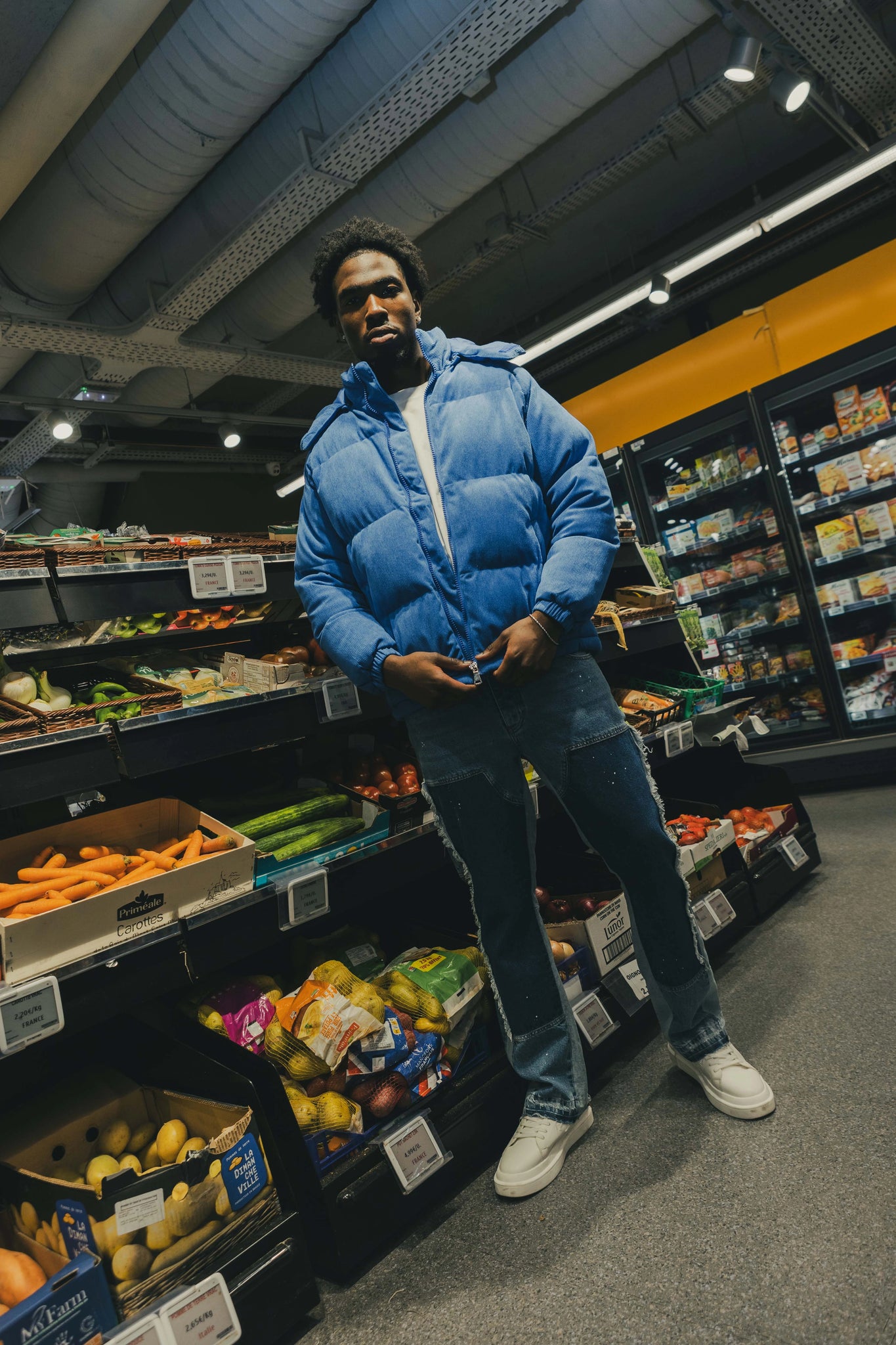Oversized gewatteerde gestreepte jas - Afbeelding 6