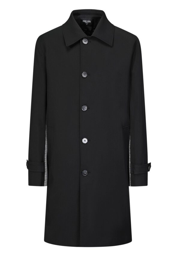 Rechte trenchcoat met ruitjespaneel