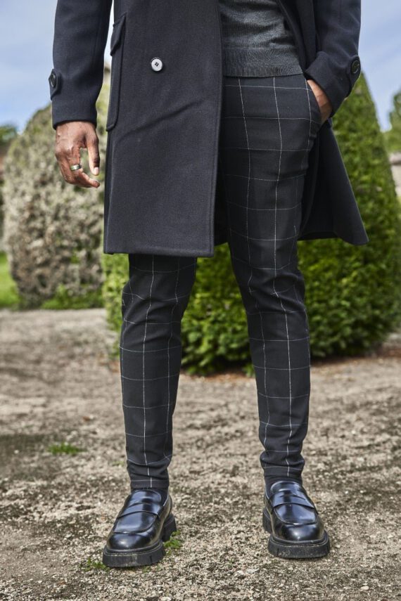 Geruite chino-broek